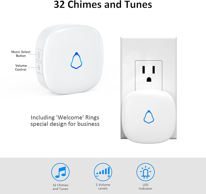Motion Sensor Door Chime, METAK Wireless Motion Detector Alarm Indoor for Business When Entering/Home Doorway/Store Entrance/Garage Security, Pet/Elderly/Dementia Monitoring Buzzer,PIR Door Entry Bell