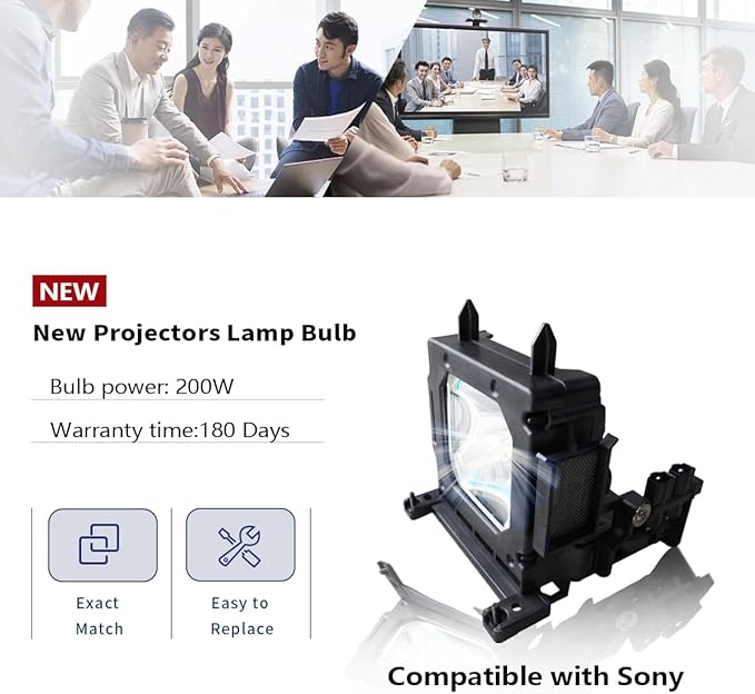 SORNEICDR LMP-H202 Replacement Projector Lamp Bulb Compatible with Sony VPL-HW30AES HW30ES HW50ES HW55ES VW95ES HW30 HW30ES SXRD HW40ES Projectors, with Housing