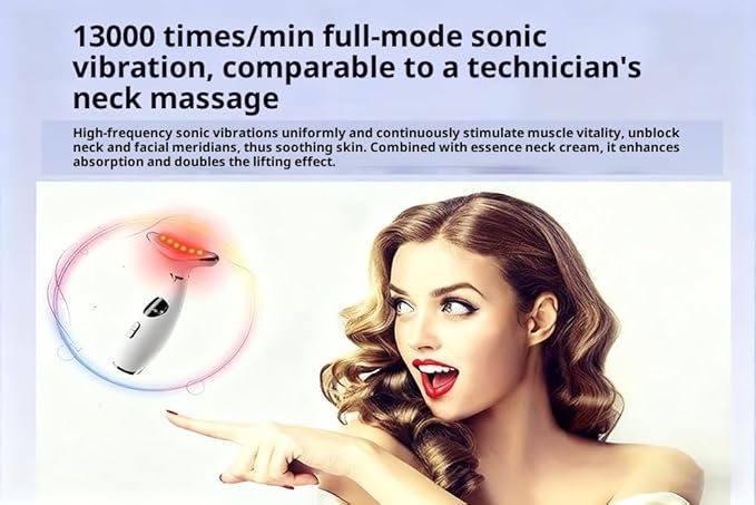 Sveekery Facial Sculptor with Red Light Therapy, Microcurrent & Vibration Massager, Portable Anti-Aging Device for Face and Neck Care, Wrinkle Reducer Face Lift Tool (White) – Valentine’s Gift