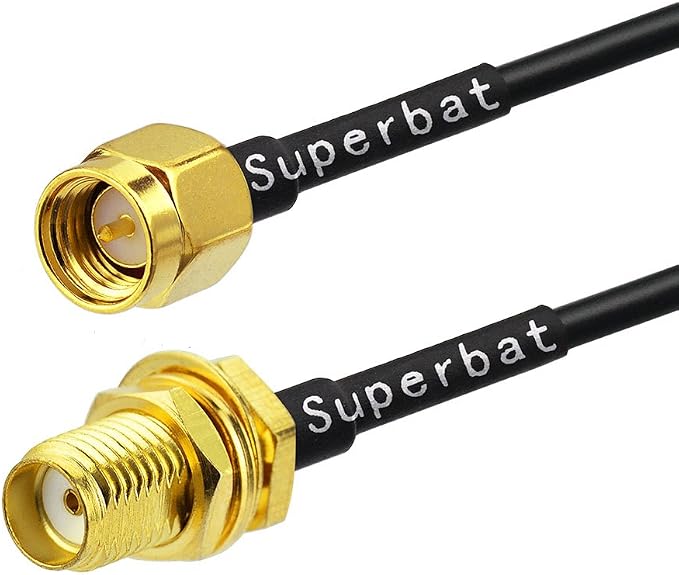 Superbat RF coaxial SMA Male to SMA Female Bulkhead RG174 15ft Cable + 3pcs RF - Image 2