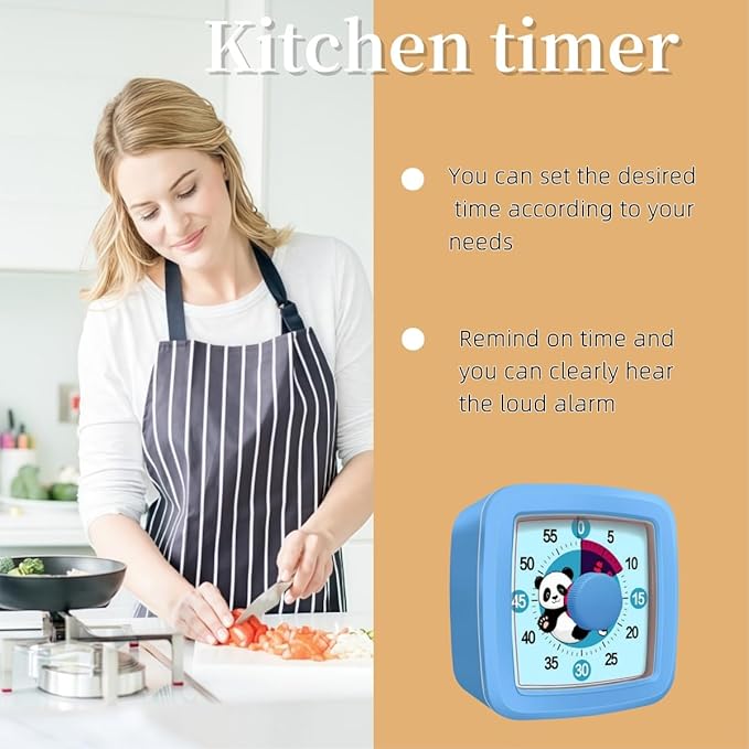 Visual Timer for Kids and Adults, 60-Minute Countdown Timer for Classroom & Kitchen, Desk Timer for Study, Time Manager Tool for Kids with Cute Cartoon