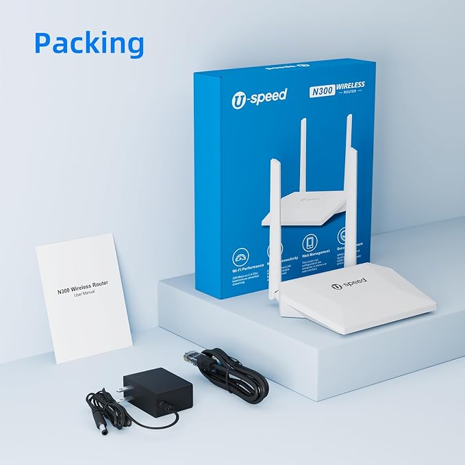 U-SPEED N300 WiFi Router 2.4G Easy Setup Wireless Internet Network Router - Image 7