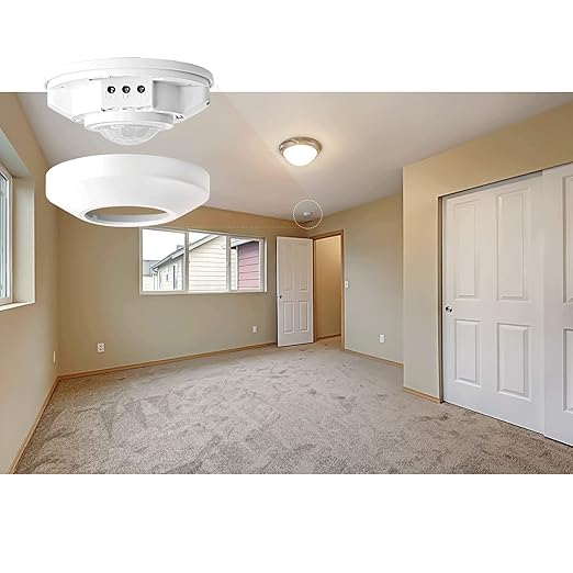 RAYZEEK Ceiling Mount 360 degree PIR Occupancy Motion Sensor,2200W,110-265V,8-12M High Sensitive HardWired Occupancy Sensor Detector, Commercial/Residential,Up to 1600 sq.ft(10A,Neutral Wire Required)