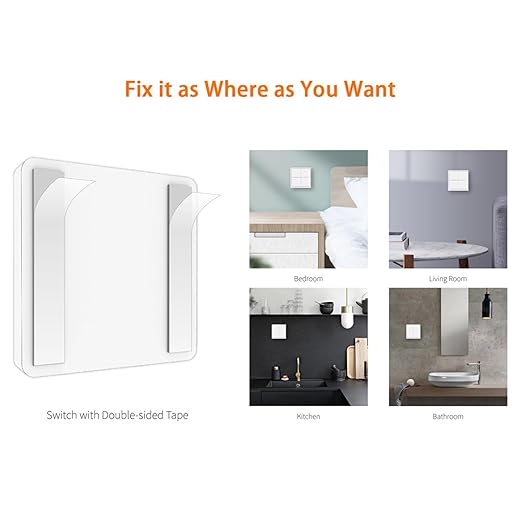 House Automation Scene Controller with 4 Programmable Button ABS Switches Wall Mounted Compact Remote for Devices