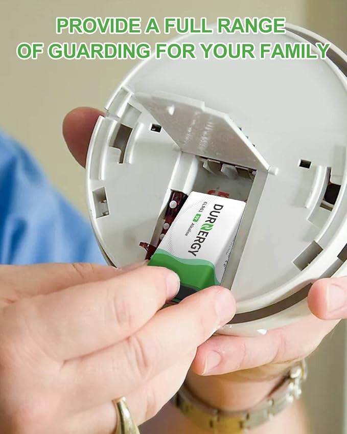 DURNERGY 9V Batteries 12 Pack, 10-Year Shelf Life, 9v Battery - Image 2
