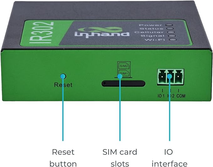 InHand Networks IR302 Industrial IoT LTE 4G VPN Router, LTE Cat 1+ Wi-Fi - Image 2