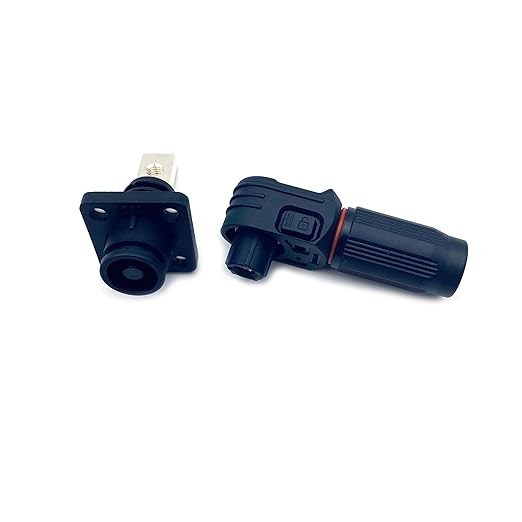 70A-120A 1000V Battery Energy Storage Connector, 10-25mm² High Current Connectors Quick Plug Terminal Black Right Angle Plug and Socket IP67 Waterproof Power Adapter Threaded Wiring