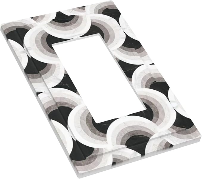 Bvtewkhz Black/White Art Marble 1 Gang Single Rocker Decorative Light Switch Covers Electrical Faceplate Switch Plates for Bathroom Kitchen Home