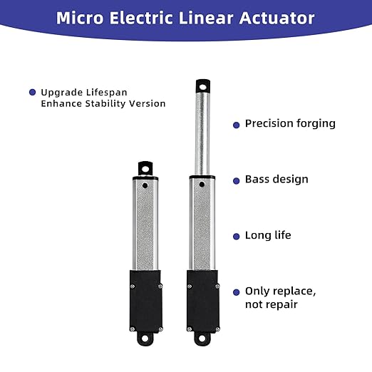 2 Inch 4.5lbs Mini Stroke 12V 4.5lbs Electric Linear Actuator 1.2"/sec Linear Motion Actuator with Brackets for Cabinets, Robotics, Home Automation, Window Opener(20N, 50mm)