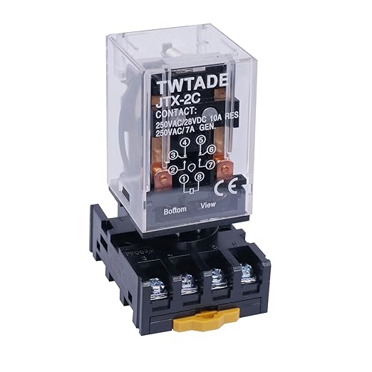 TWTADE/JTX-2C, MK2P-I DPDT Power Relay with Plug-in Terminal Socket Base, AC 24V Coil, 8 Pin 2NO 2NC
