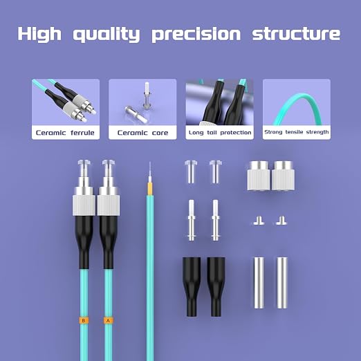FC/UPC-FC/UPC Fiber Patch Cable OM3 030Meter/100ft 10GB Multimode Jumper Duplex - Image 4