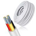 22 Gauge 3 Conductor Electrical Wire, 16.4 FT Low Voltage 22/3 Tinned Copper Stranded 3 Wire Cable, 22 AWG White Flexible Extension Power Cord for Automotive, LED Lamp, Outdoor Landscape Lighting Etc