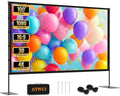 STWUI Projector Screen with Stand - 100 Inch Outdoor Projector Screen Portable Projector Screens 16:9 4K HD Outdoor Movie Screen with Carry Bag Can Enioy Home Theater Projection Screen