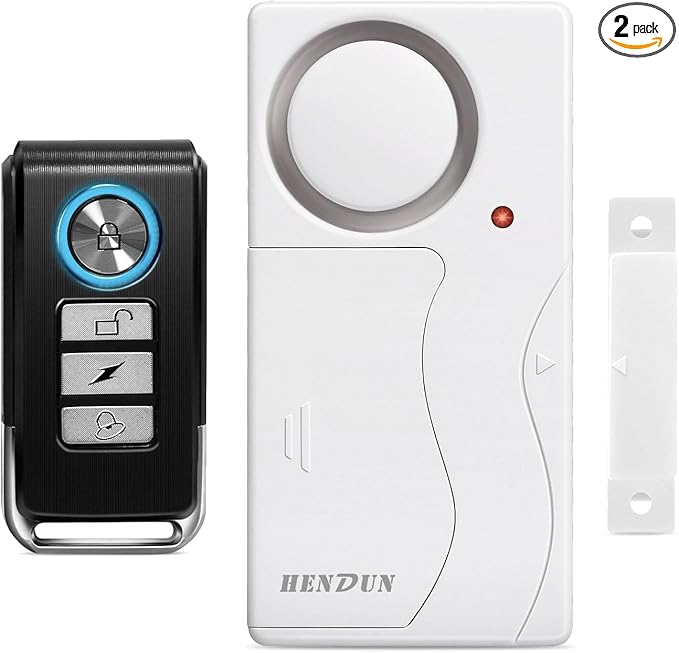HENDUN Upgraded Door Alarm for Home Security,Pool Alarm for Kids Safety, House Security Sensor,Door Chime with Delay,Wireless Doorbell Ring When Opened (2 Pack)