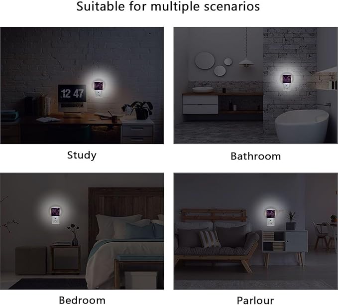 Pigsaly Led Night Light Black Magenta Purple Tiger Stripe Night Light Plug in Wall Lamp Smart Dusk to Dawn Sensor Nightlight Led Lamp Energy Saving Lights Gift for Kids Room Bedroom Bathroom Hallway