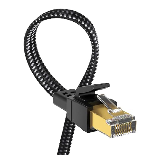 Orbram Cat 8 Ethernet Cable 7 ft, Nylon Braided High Speed Heavy Duty Network by Orbram