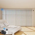 Blindify Motorized Vertical Blinds Compatible with Alexa Google Home, Blackout Sliding Door Shades Smart Vertical Blinds Remote Control Customize, 3-Layer Grey