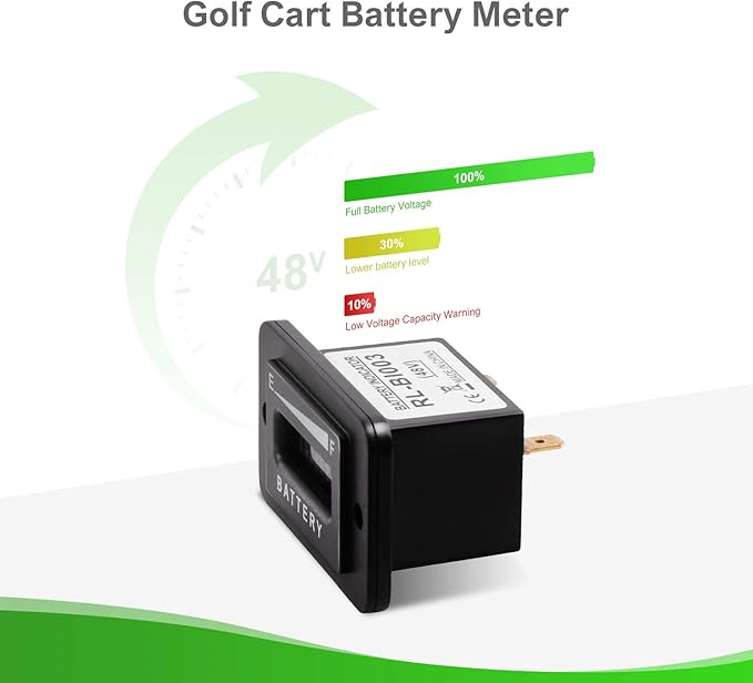 HUSUKU 48V led Battery Indicator 48 Volt Battery Meter led Voltmeter Gauge led Digital Voltmeter for Golf Cart Club Car EZGO Yamaha