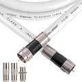 25ft RG6 Coaxial Cable White, 75 Ohm Coax Cable by RELIAGINT