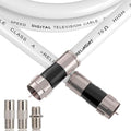 20ft RG6 Coaxial Cable White, 75 Ohm Coax Cable by RELIAGINT