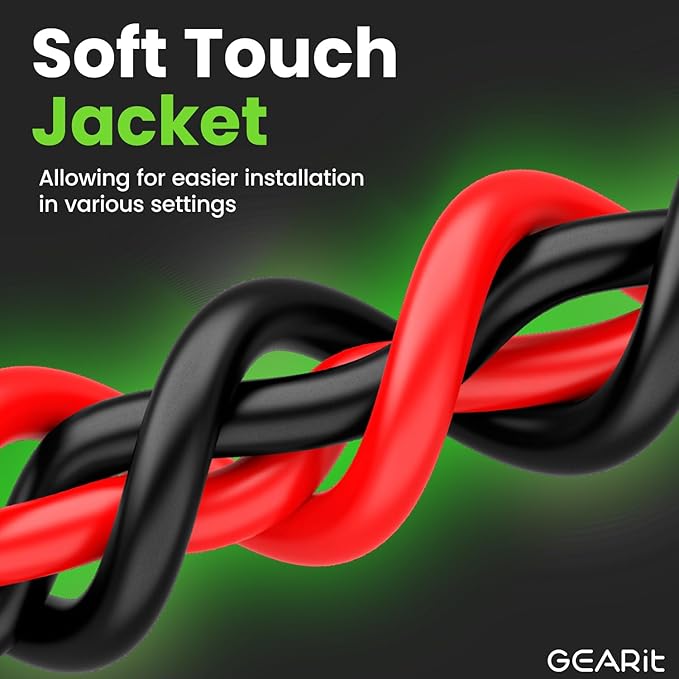 GEARit 18 Gauge Wire - 500ft Black/Red - 2 Conductor CCA for Car Audio, Speaker, Trailer, Electrical - 500ft Total 18ga awg