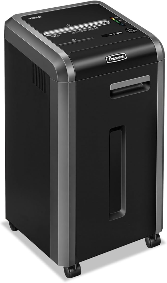 Fellowes Powershred 225Ci 22-Sheet 100% Jam-Proof Crosscut Paper Shredder Commercial Grade for Office, Black 3825001