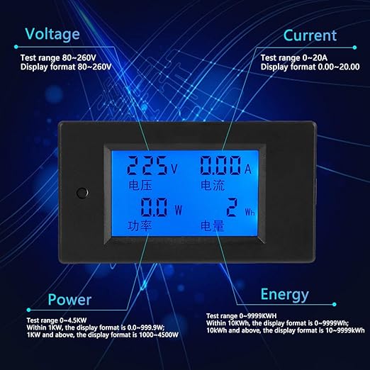 PZEM-021 LCD Display Digital AC Voltage Current Power Energy Meter - Accurate Measurement Tool for Home and Office Use