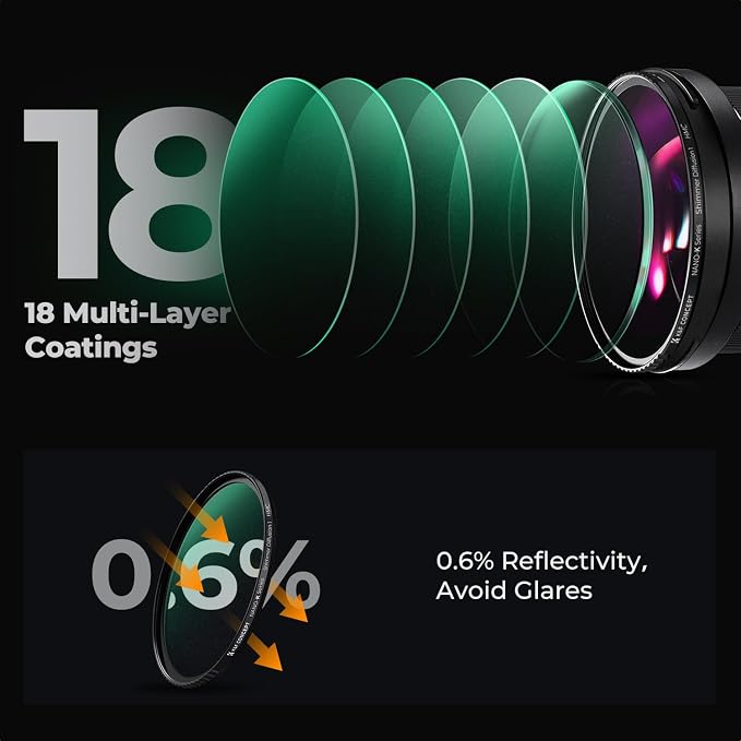 K&F CONCEPT 72mm Shimmer Diffusion 1 Effect Filter Optical Glass 18 - Image 4