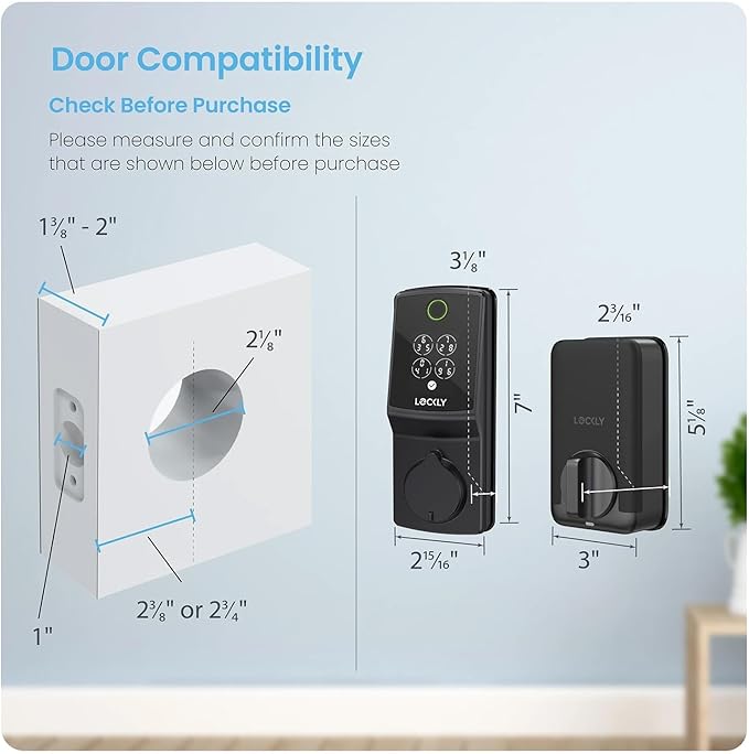 Lockly Secure Pro (2025 Latest Version), Smart Lock with Built-in Wi-Fi, New-Gen Fingerprint Door Lock, Keyless Entry Deadbolt, PIN Genie Keypad, Auto Lock, App Remote Control, Easy Installation
