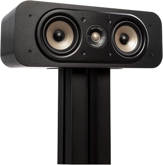 Polk Signature Elite ES30 Center Channel Speaker, Home Theater Speakers, Hi-Res Audio Certified, Dolby Atmos & DTS:X Compatible, 1" Tweeter & Two 5.25" Woofers, Dual Power Port Bass, Stunning Black