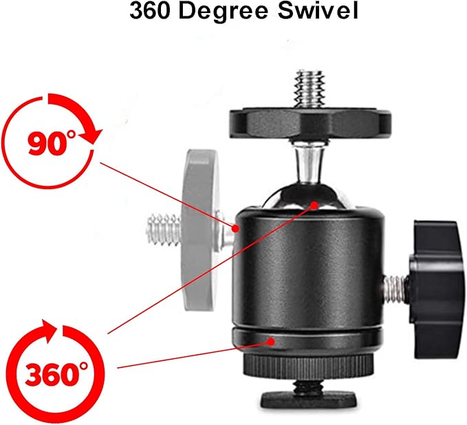 Universal 1/4" Swivel Mini Ball Head Screw Tripod Mount - Image 5