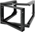 Tecmojo 6U Wall Mount Server Rack Swing Gate, 19in Computer/AV/Data/IT/Media Equipment, Black, Cold Rolled Steel, 24in Depth, Square&Tapped Holes