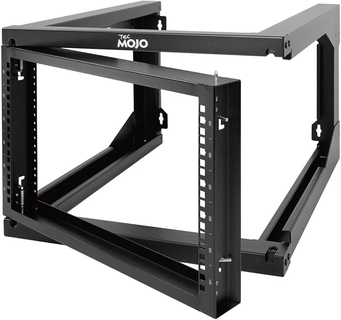 Tecmojo 6U Wall Mount Server Rack Swing Gate, 19in Computer/AV/Data/IT/Media Equipment, Black, Cold Rolled Steel, 24in Depth, Square&Tapped Holes