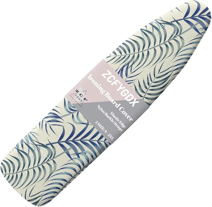 ZCFYGDX Easy Installation 14 x 45 Ironing Board Covers - Hawaiian Palm Leaf Print Elastic Edge & Nylon Buckle Straps Fasteners, Suitable for Most Iron Board, Stain Resistant Protective Cover