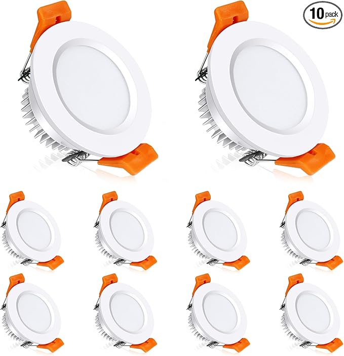 inShareplus 2 Inch LED Recessed Lighting, Downlight Dimmable 3W (35W Equivalent), 5000K Daylight White, CRI80, Recessed Light Fixtures with LED Driver (10 Pack)