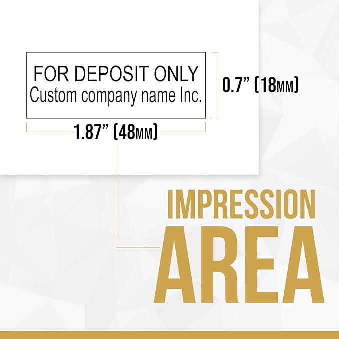 for Deposit Only Customized Office Self Inking Stamp - 2-Lines - Medium - Choose from 15 Ink Colors