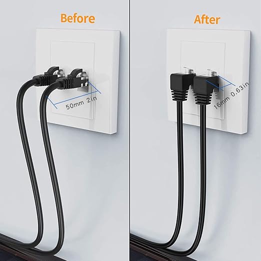 2Pack Cat6 Extension Cable 90 Degree 10cm-4inch, CAT 6 Ethernet Extender Right - Image 5