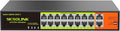 16 Port PoE Switch with 2 Gigabit Uplink, 250W Rack Mount Ethernet Switch by SICSOLINK