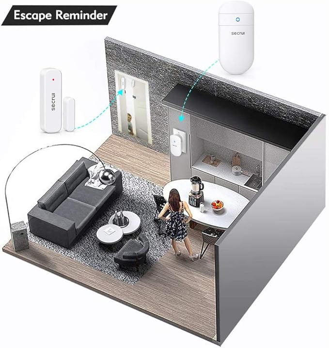 SECRUI Door Chime, Door Open Sensor Chime for Business/Home When Entering, Adjustable Volume, Easy Installation, 400ft Range, 52 Chimes, M508+D7