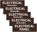 All Quality Basic Electrical Panel Sign - Fire Regulation Safety Compliance Sign - Dark Brown - Small (5 Pack)