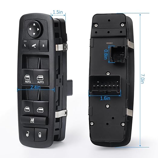 WUANGKI Power Master Window Switch | Front Driver Side | 9+3 Pins | Compatible with 2012-2015 Dodge Grand Caravan, Chrysler Town, Country, Ram 1500 2500, 2015 Ram 3500 | Replace OE 68110867AB