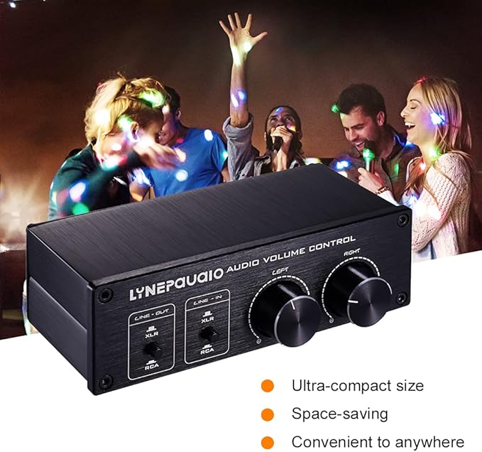 QIUNI Passive Volume Controller with Fully-Balanced & Single-Ended Mode XLR & RCA Interface for Home Stereo System Pre-Amplifier Speaker