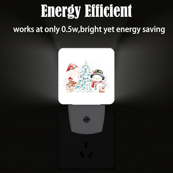FSHVQKD Santa Claus and Snowman Night Light,Plug-in Nightlights Auto Sensor Night Lamp Dusk to Dawn Lamp Home Decor for Nursery Children Girls Boys