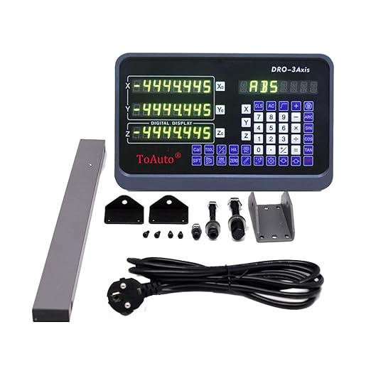 TOAUTO Digital Readout 2 Axis 3 Axis DRO Display Linear Scale 100~1000mm Precision 5um for Bridgeport/Knee Milling Lathe EDM Mill Machine (DRO-3Axis)