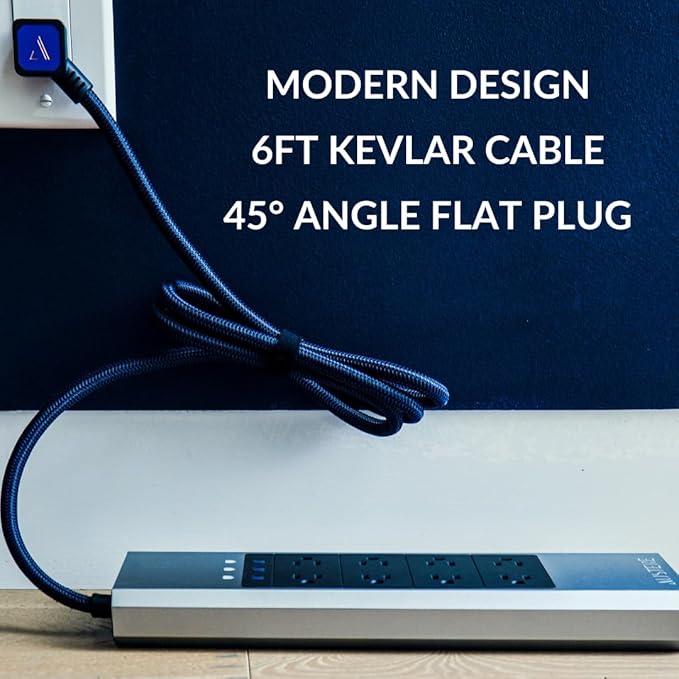 Austere V Series, 8 Outlet Surge Protector Power Strip, 3000 Joules, EMI/RFI Filtering, 3 USB-C and 2 USB-A 2.4 amp Ports, LED Indicators, Overcurrent Protection, 5 Year Component Guarantee
