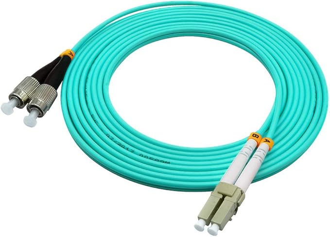 Jeirdus 50Meters 160ft LC to FC Duplex 50/125 10G OM3 Multi-Mode Fiber Optic Cable Jumper Optical Patch Cord LC-FC