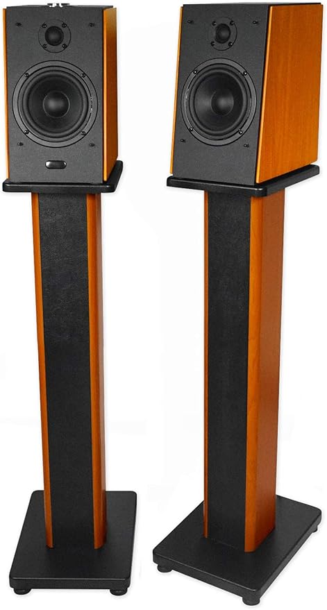 Rockville RHT28C 28" 2-Tone Bookshelf Speaker Stands Surround Sound Home Theater