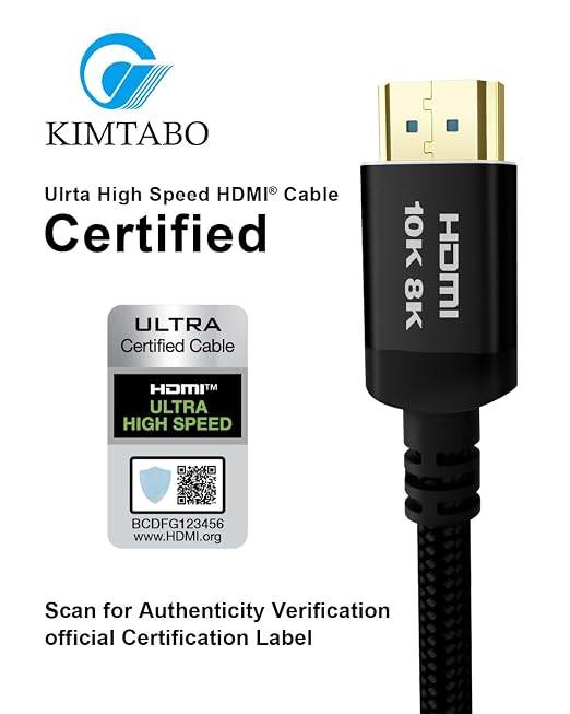 10K 8K 4K Certified HDMI 2.1 Cable, 6 Ft 48Gbps Ultra High Speed HDMI Cable - Image 2
