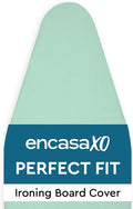 Encasa XO Ironing Board Cover and Pad 54"x15" - 4mm Felt Large Iron Board Cover with Padding - Heat Resistant, Stain-Safe Dye, Non Slip Elastic Bungee Cord Tightening Iron Table Cover Mint Green