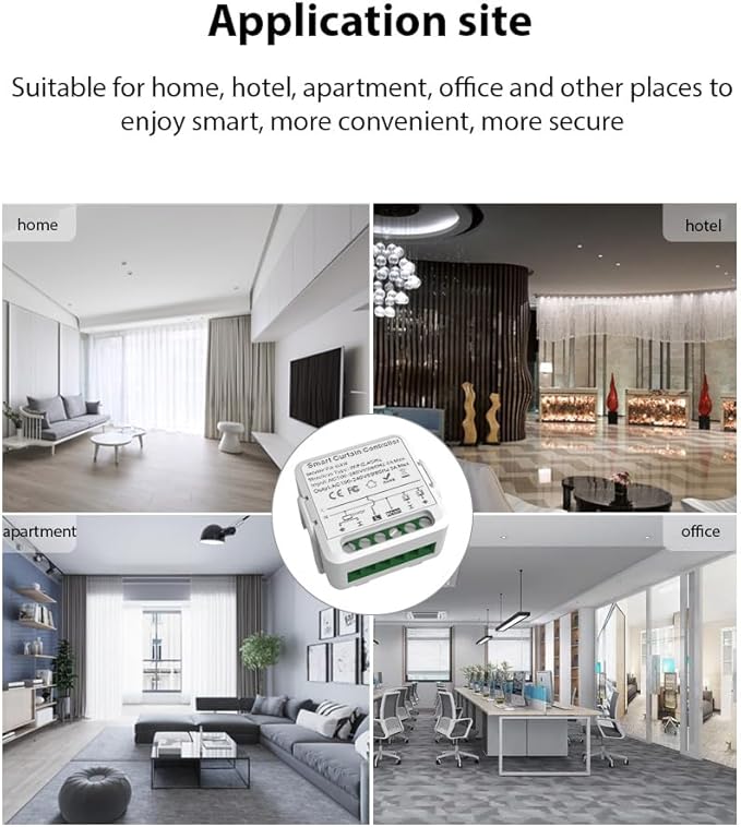 FTVOGUE Smart Curtain Controller Zigbee Switch, Voice Control, Timer, Shared Devices, Smart Relay Switch, for Home Hotel Apartment Office, with Smart Timing Function (1Pcs)